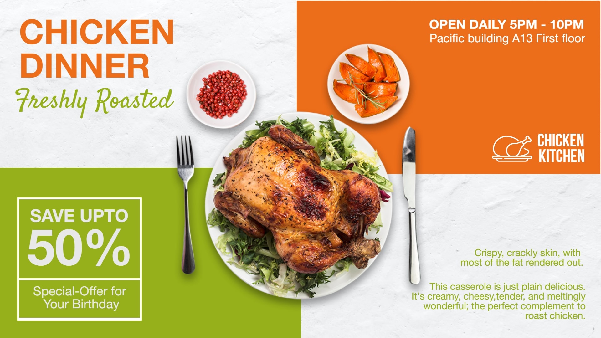 chicken dinner menu template