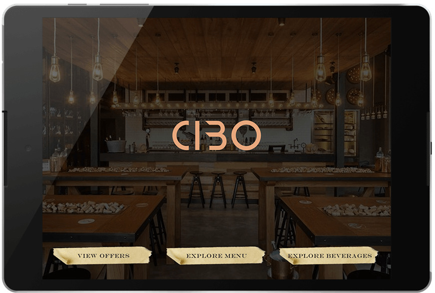 full screen digital menu