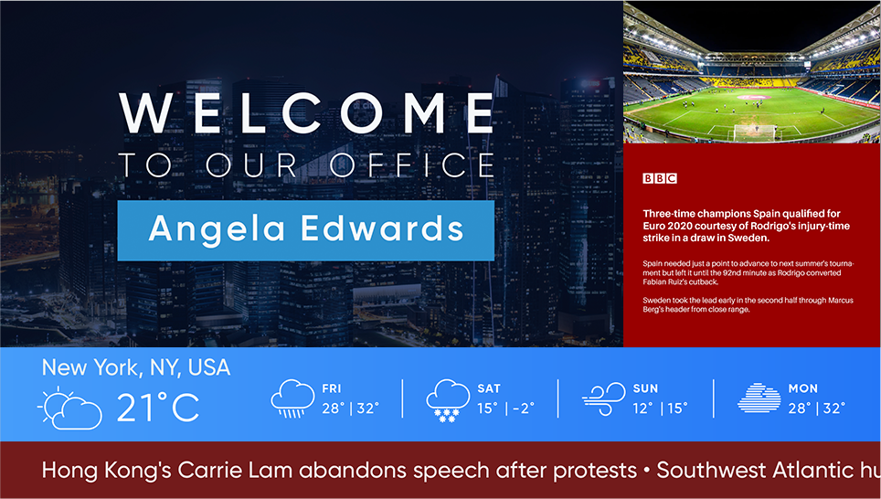 multizone tv screen example