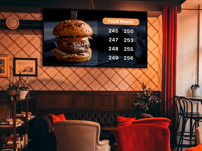 display the order status in digital signage