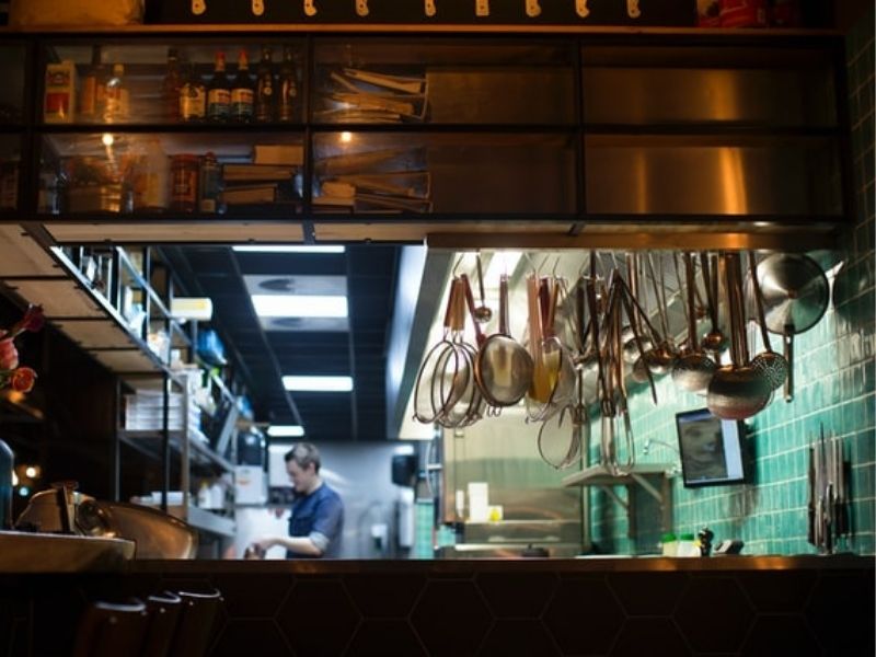 kitchen display system in restaurant