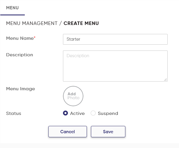 main menu name configuration