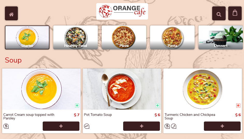 preview of digital menu