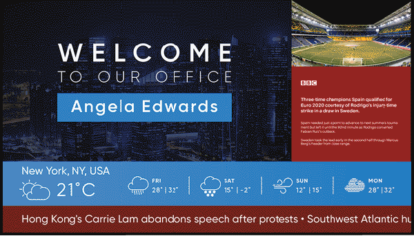 multizone tv screen digital signage