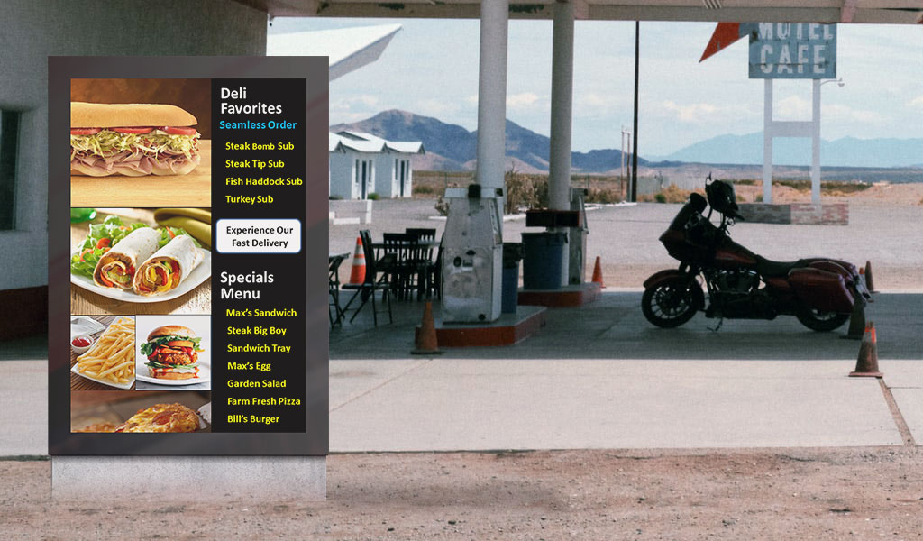 qsr menu display in drive thru lane