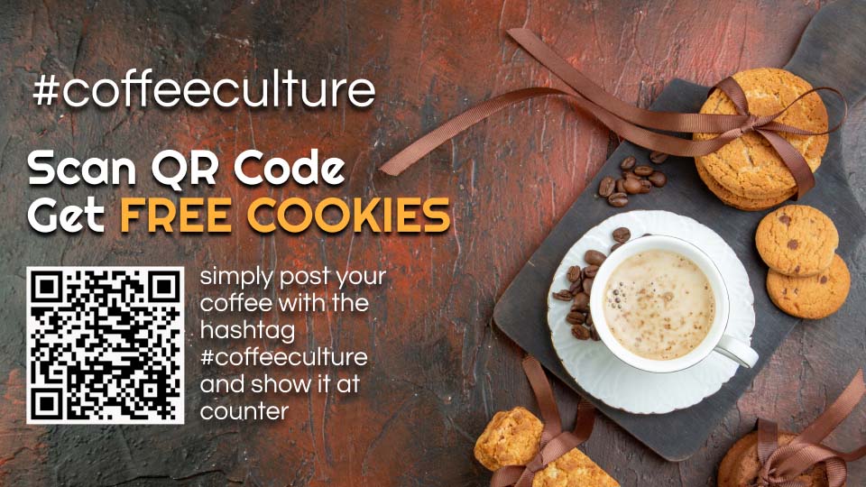 share qr to engage with restaurant social media