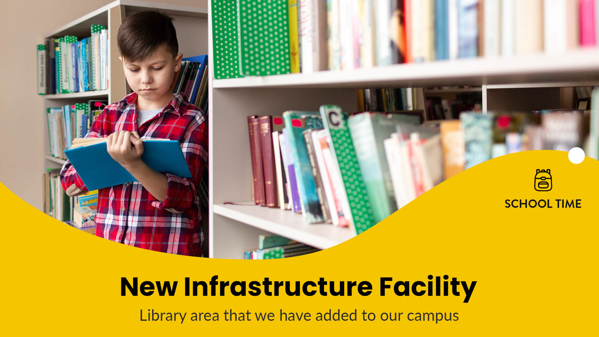 school new infrastructure announcement on screen display