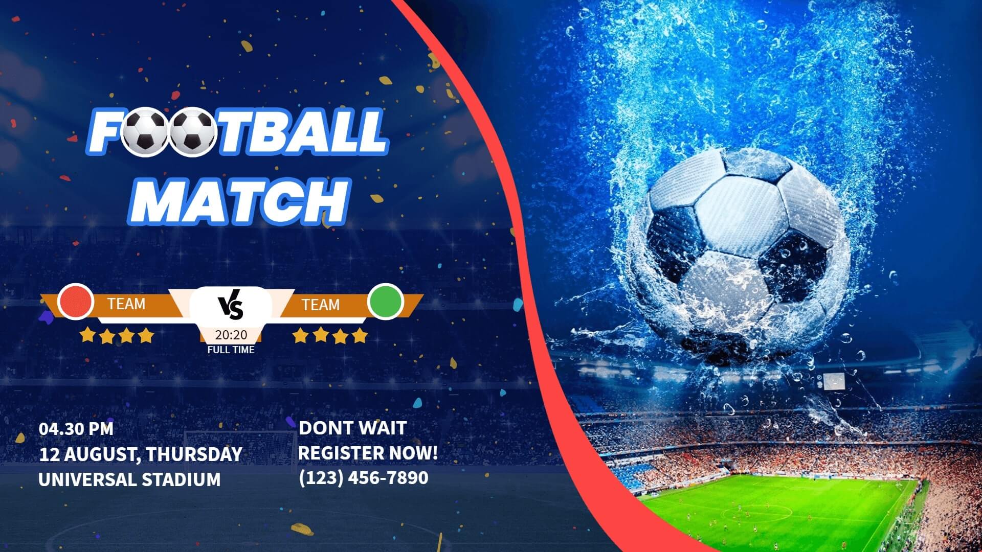 show upcoming sports event details on screen