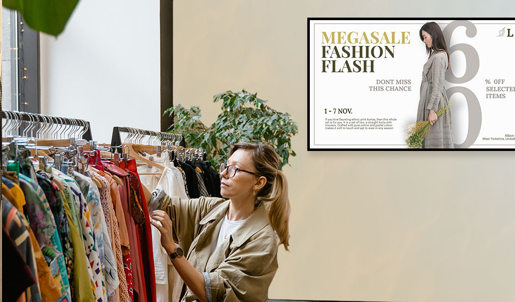 retail sale promotion on digital signage