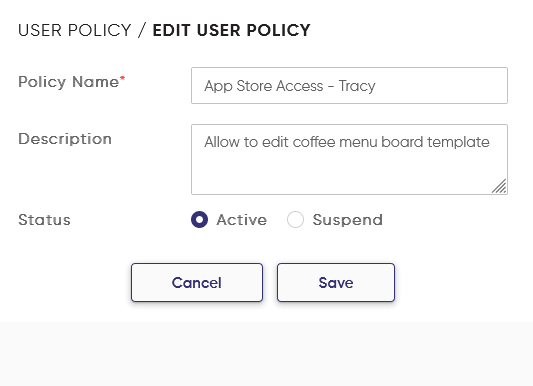 allow user to access menu boards