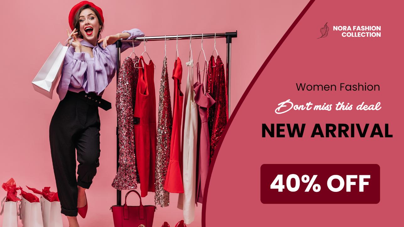 Display women fashion sale on digital display screen using digital signage
