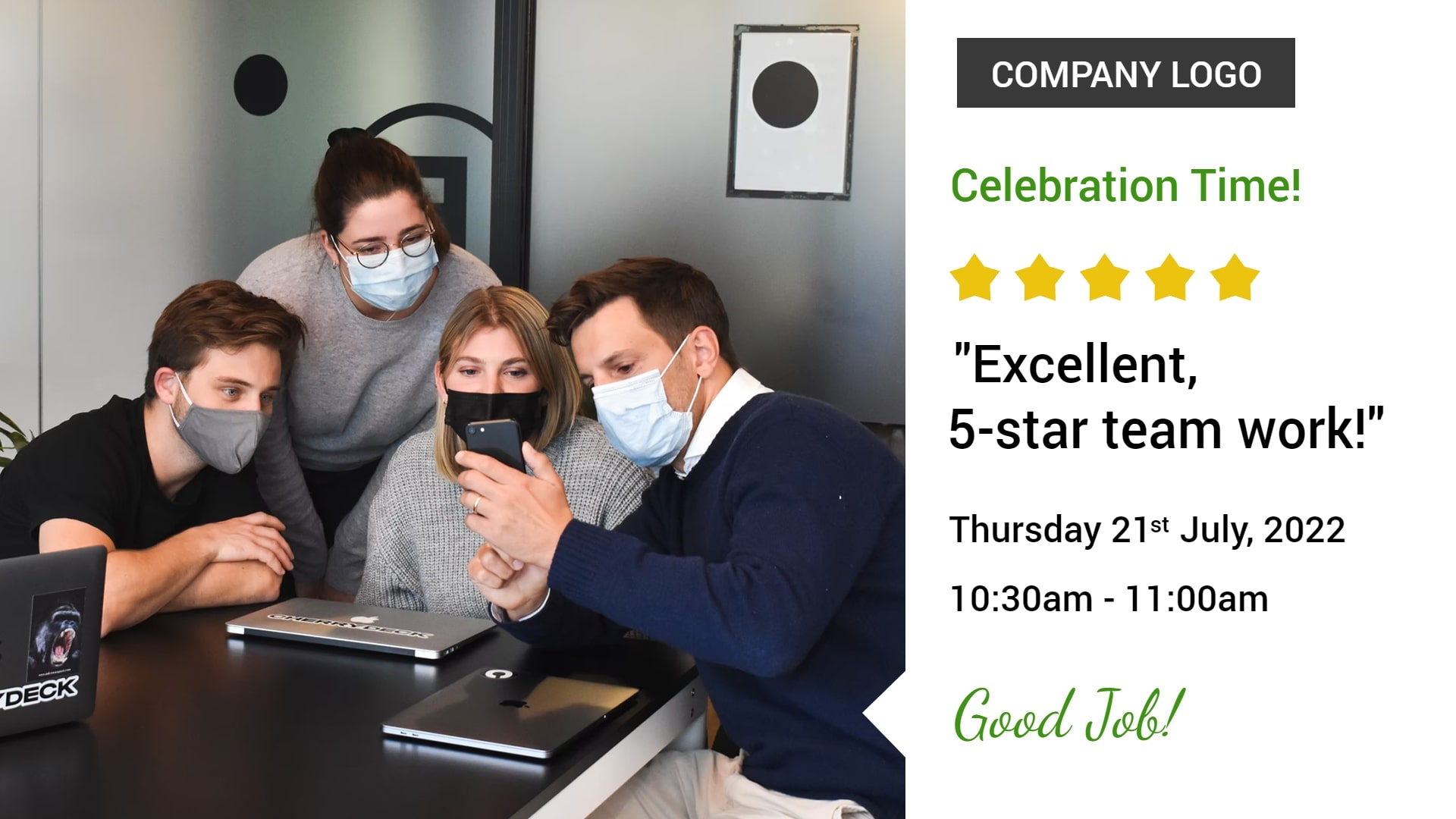 team performance promote on signage