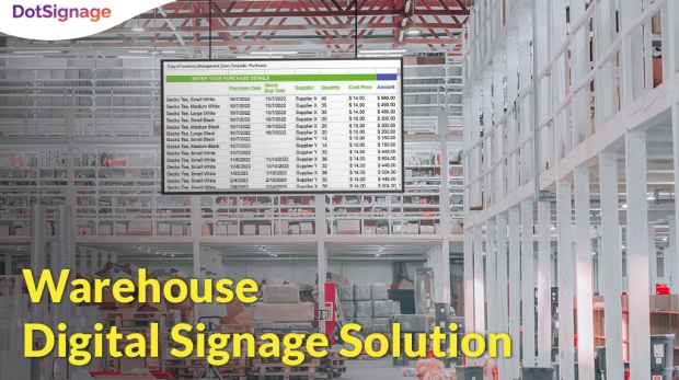 warehouse digital signage solution