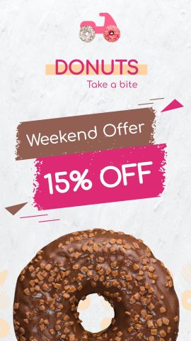 donuts outlet offer prmotion on tv screen