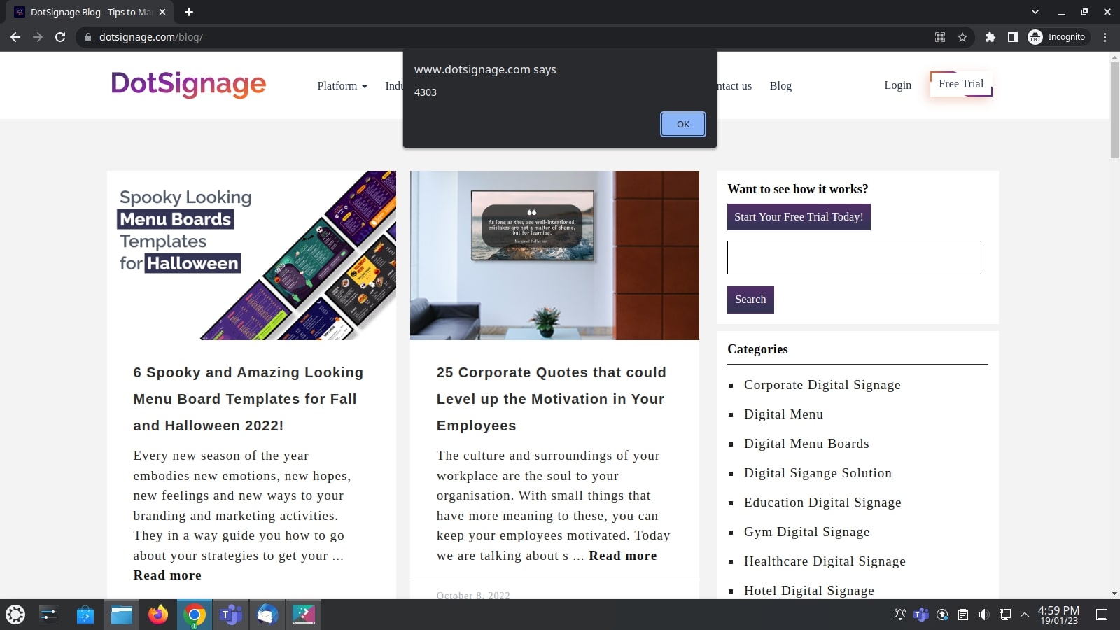 know page height for digital signage