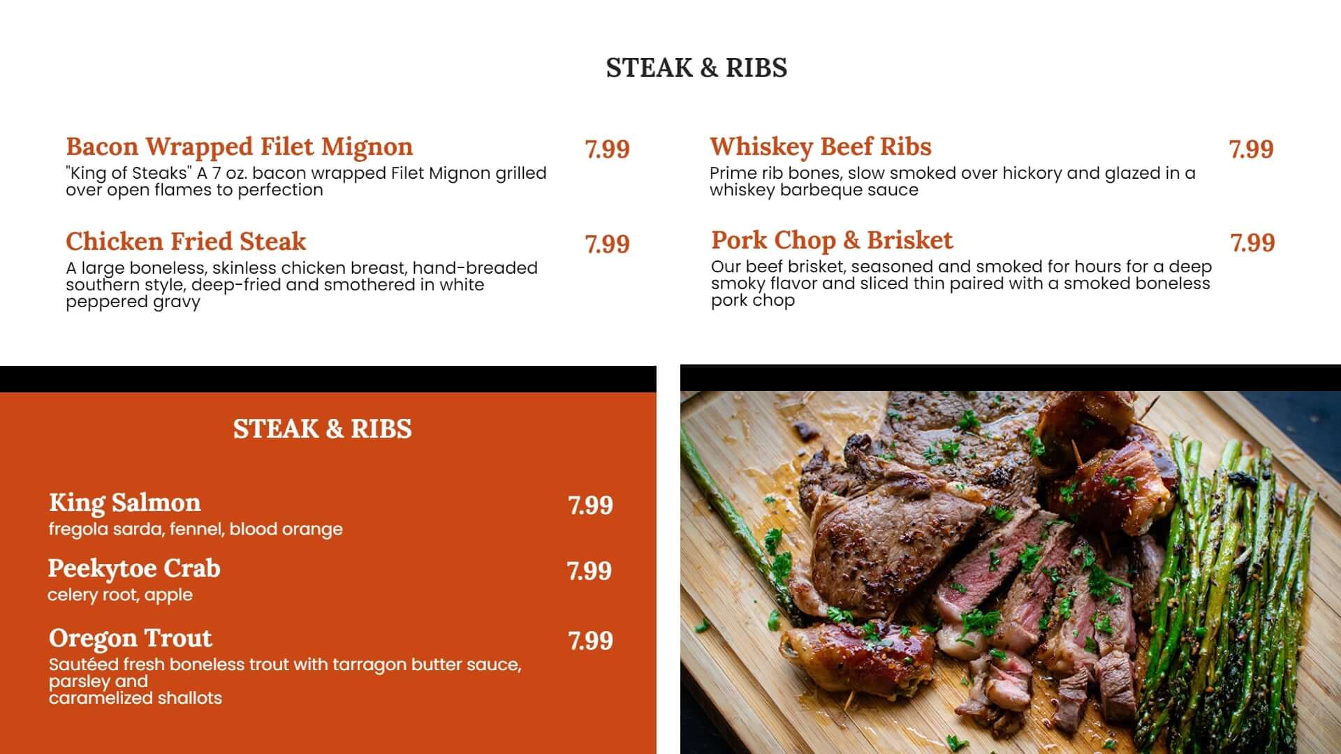 barbecue digital signage menu template