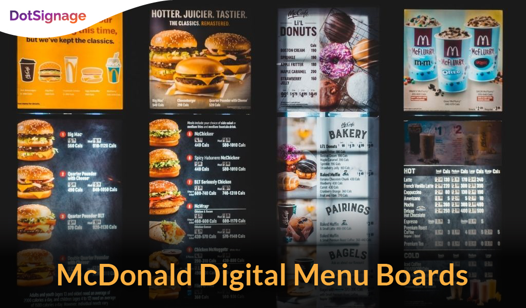 digital menu boards like mcdonald
