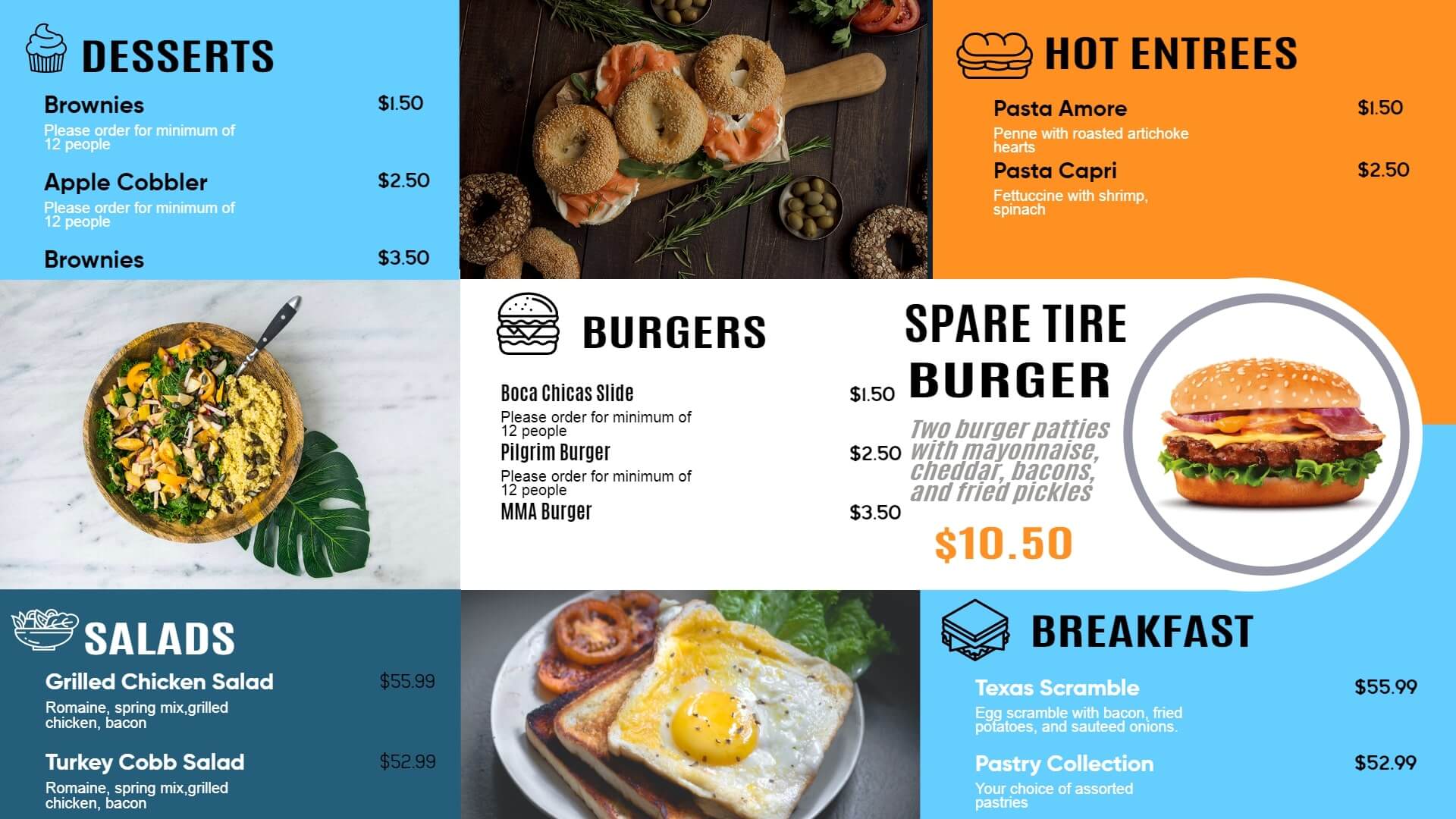 fast food restaurant menu display screen