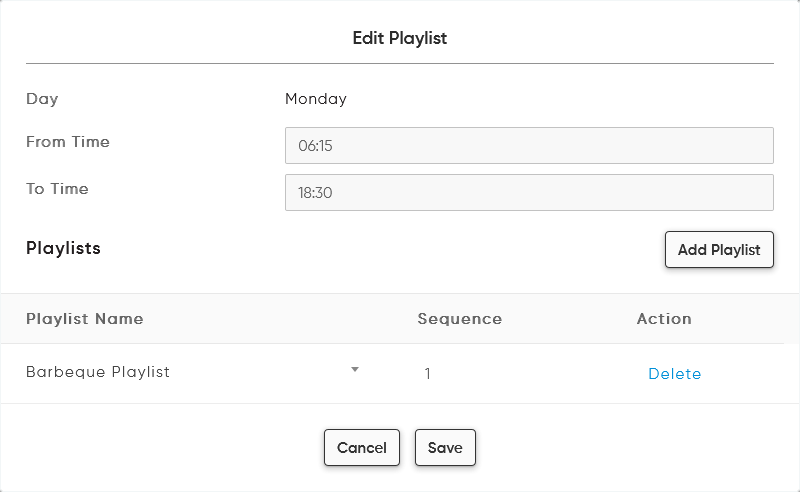 assign playlist to schedular