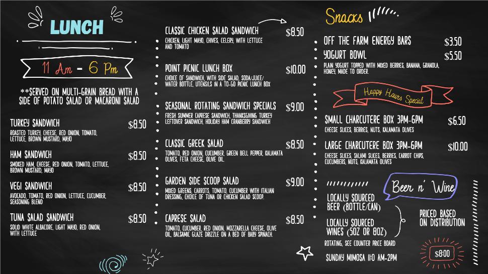 snacks chalkboard template design