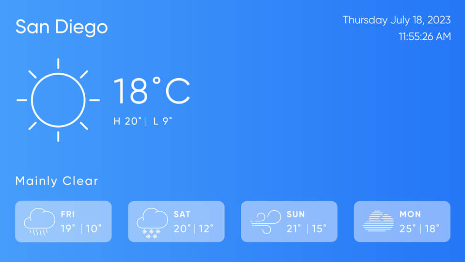 display weather on full screen