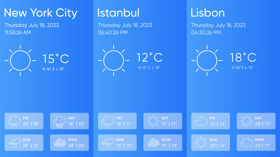 divide your screen in 3 part
