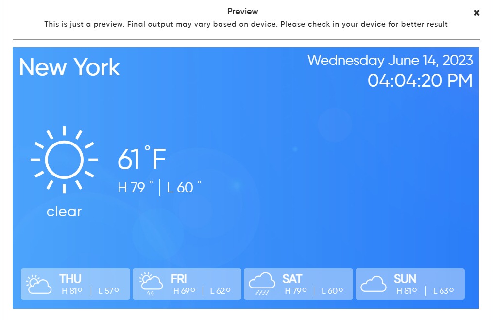 preview of weather app sertup