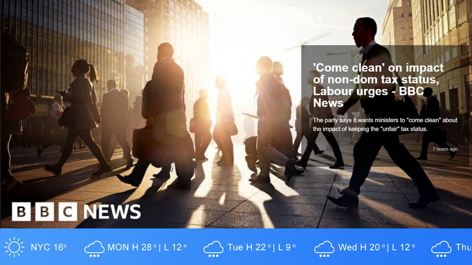 use weather as ticker