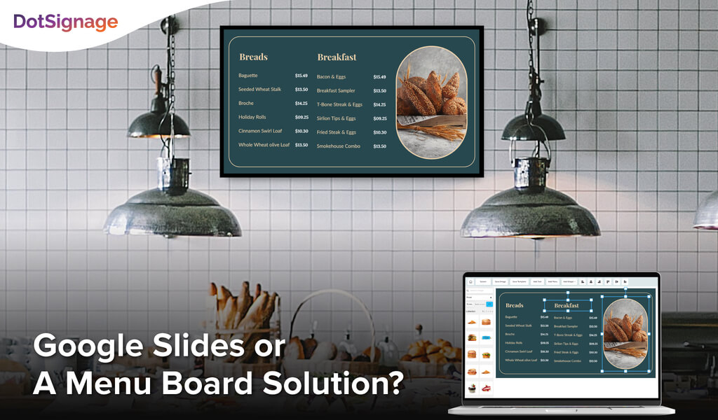 using google slide as digital menu boards