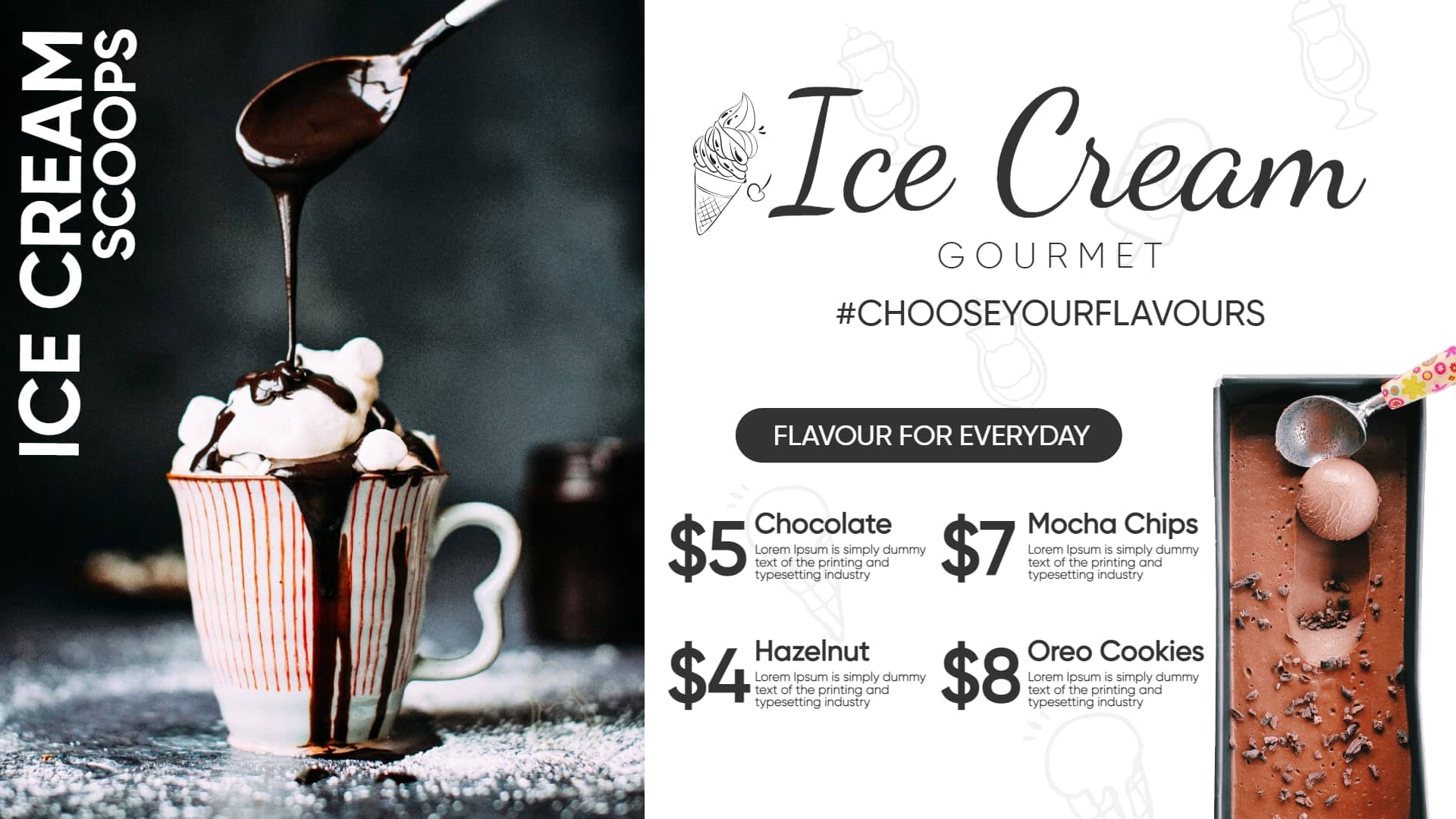 ice cream store menu boards template