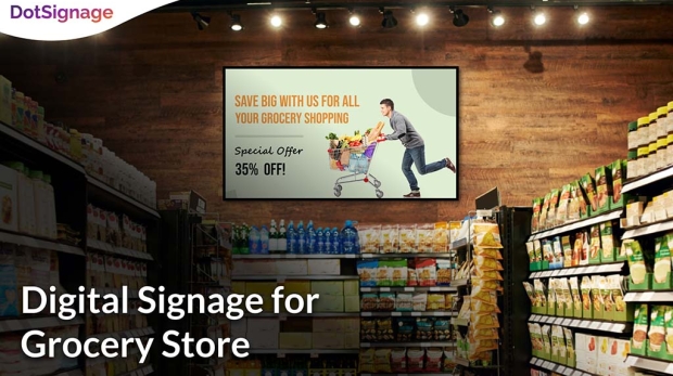 digital signage for grocery store and supermarket