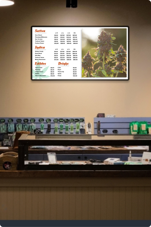 digital menu boards templates for dispensary