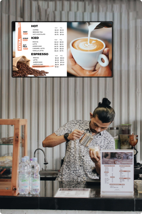 promote coffee using menu boards