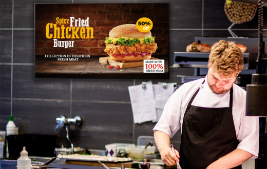 restaurant tv screen menu