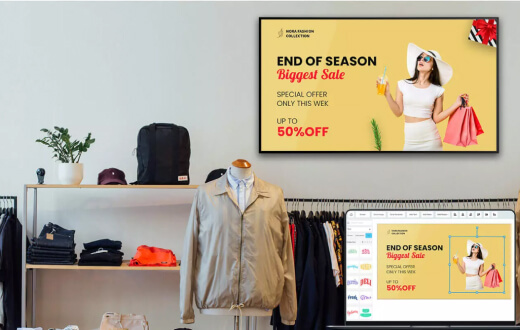 retail store digital tv screen