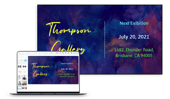 art gallery tv screen display