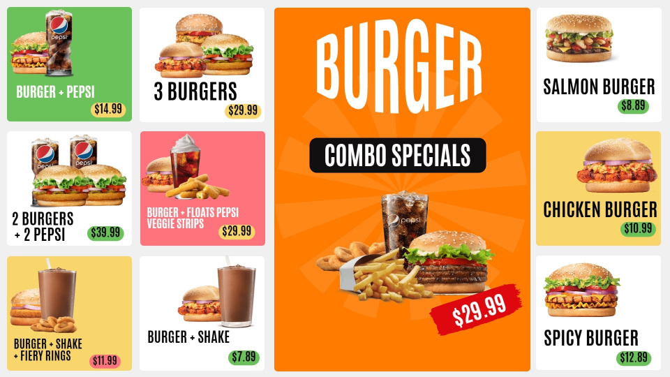 burger digital menu boards software