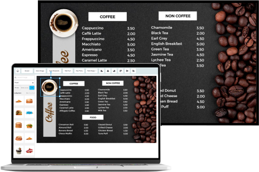 coffee digital signage editor