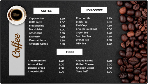 coffee menu boards 4