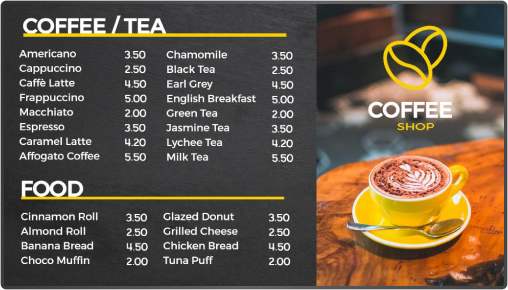 coffee menu boards 9