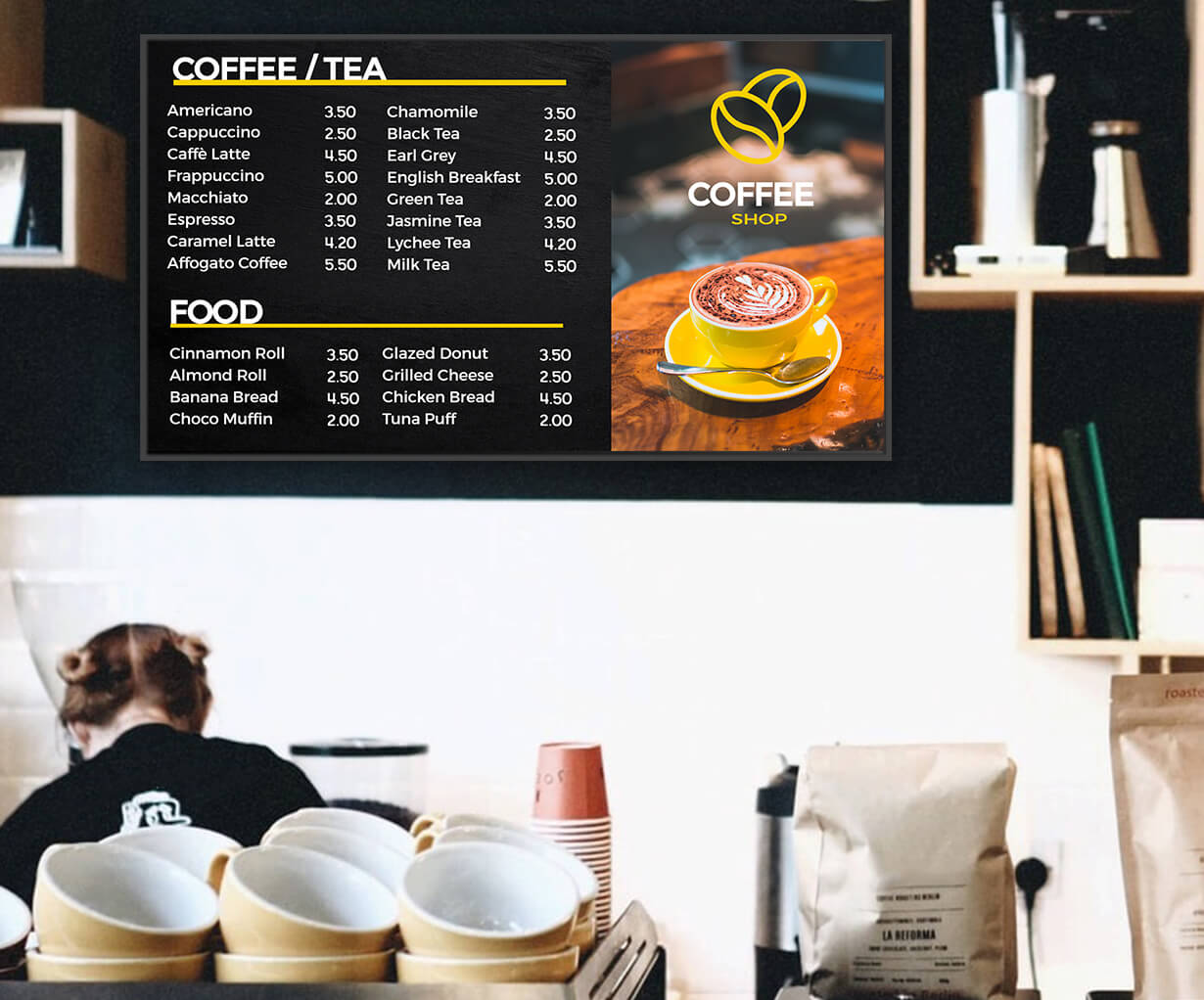 coffee shop menu templates