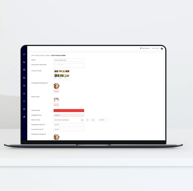 easy to create a digital menu