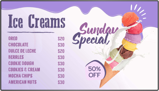 ice cream menu board 3