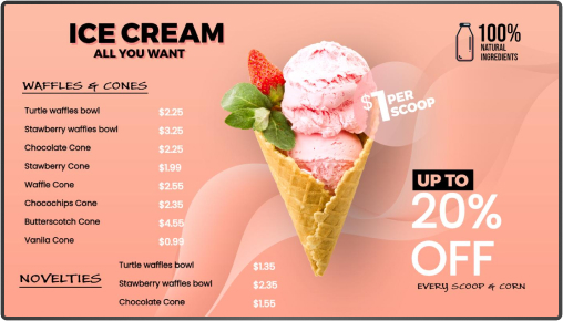 ice cream menu board 7