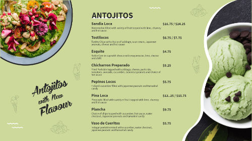 ice cream shop free menu template