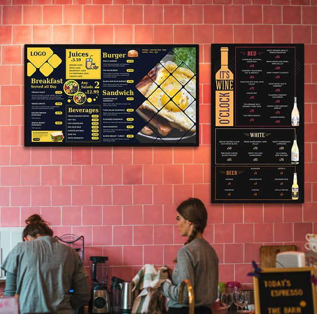 portrait and landscape menu design