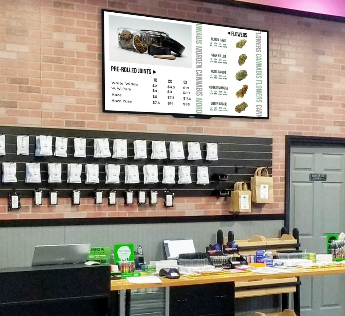 cannabis store digital signage template idea
