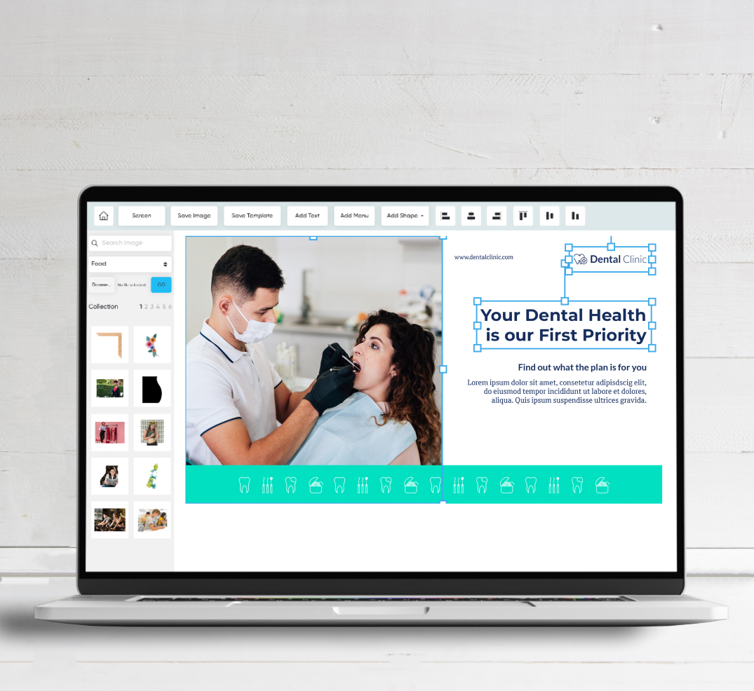 dental clinic digital signage template editor