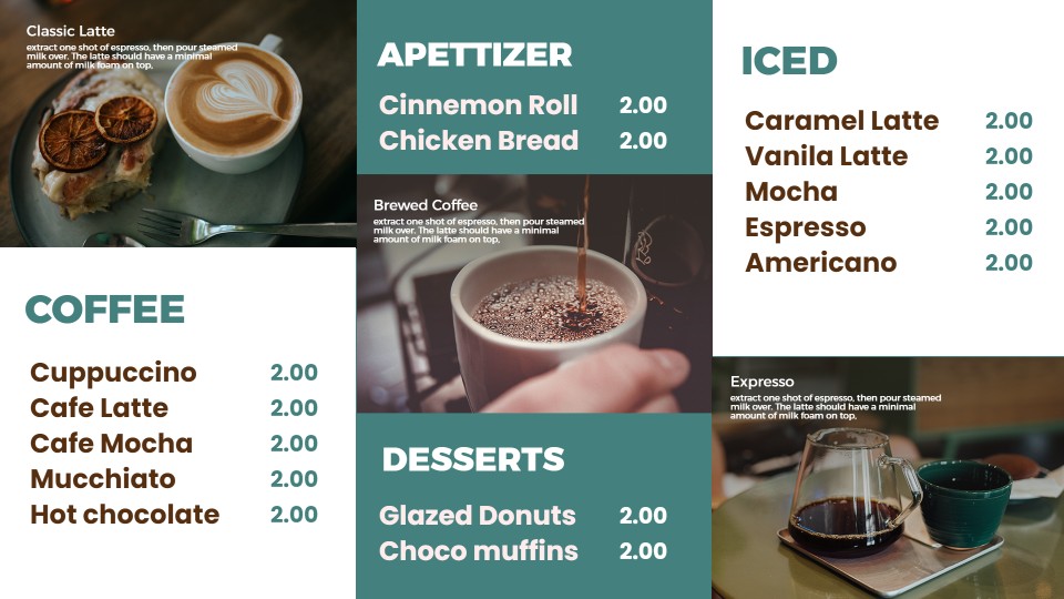 digital coffee menu boards templates