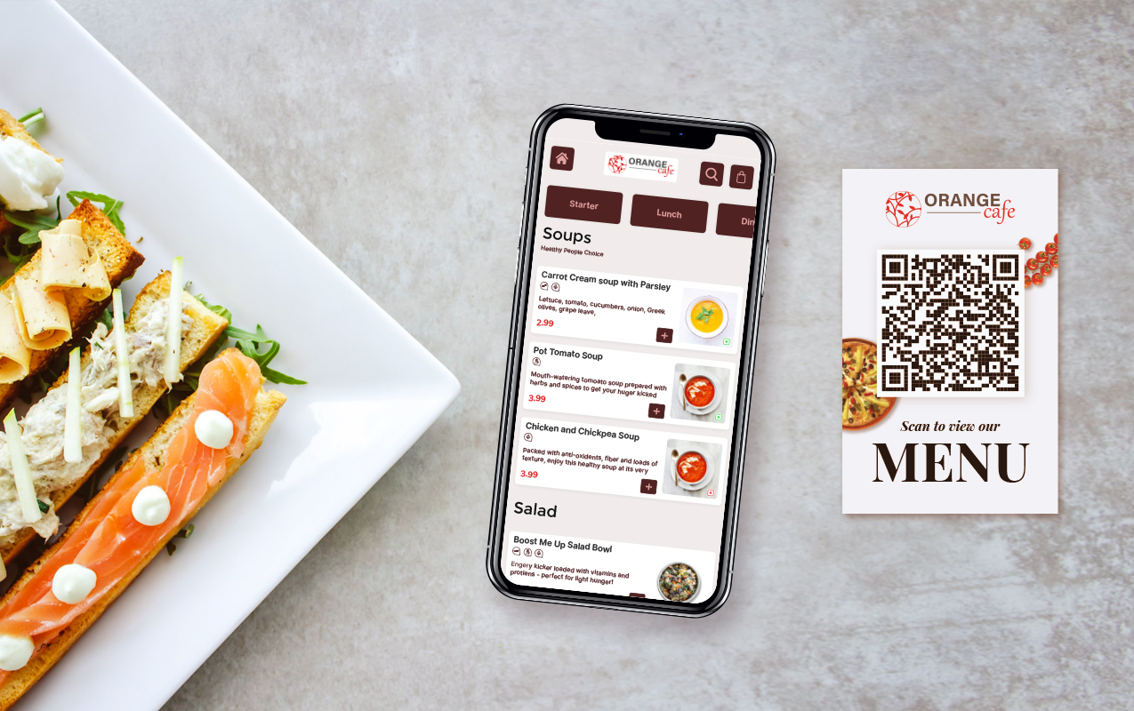 qr code interactive digital menu